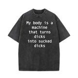 My Body is A Machine Vintage Washed Short Sleeve T-shirt | Gthic.com