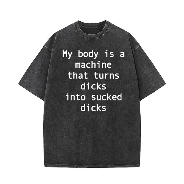 My Body is A Machine Vintage Washed Short Sleeve T-shirt | Gthic.com