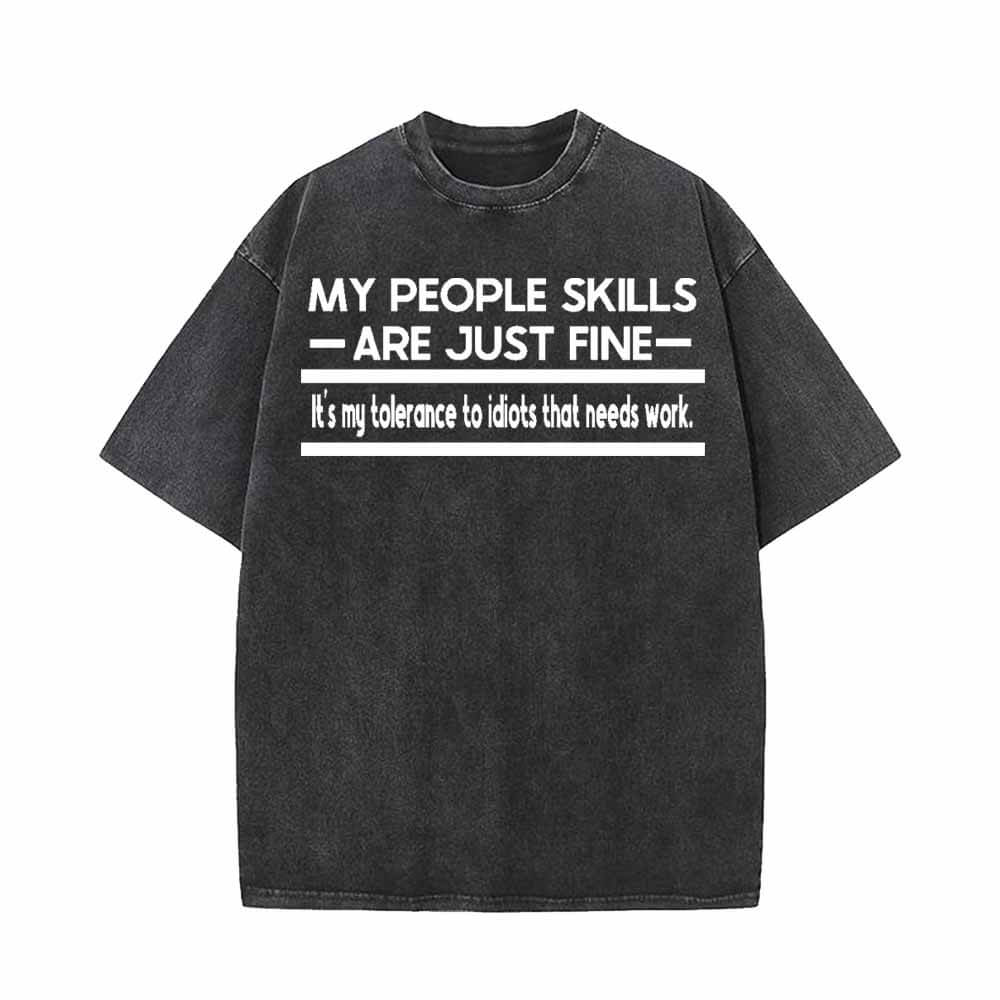 My People Skills Are Just Fine Vintage Washed T-shirt Vest Top | Gthic.com
