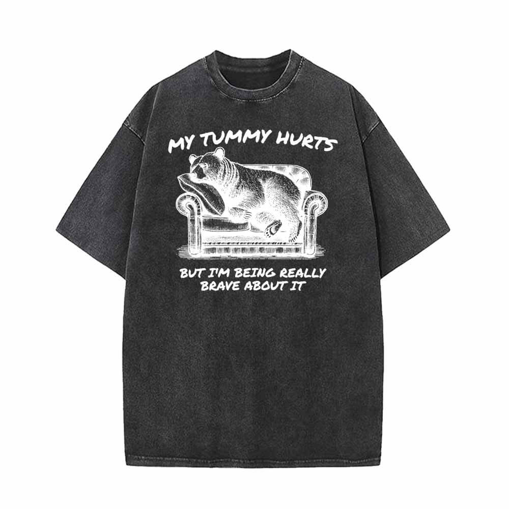 My Tummy Hurts Vintage Washed T-shirt Vest Top | Gthic.com