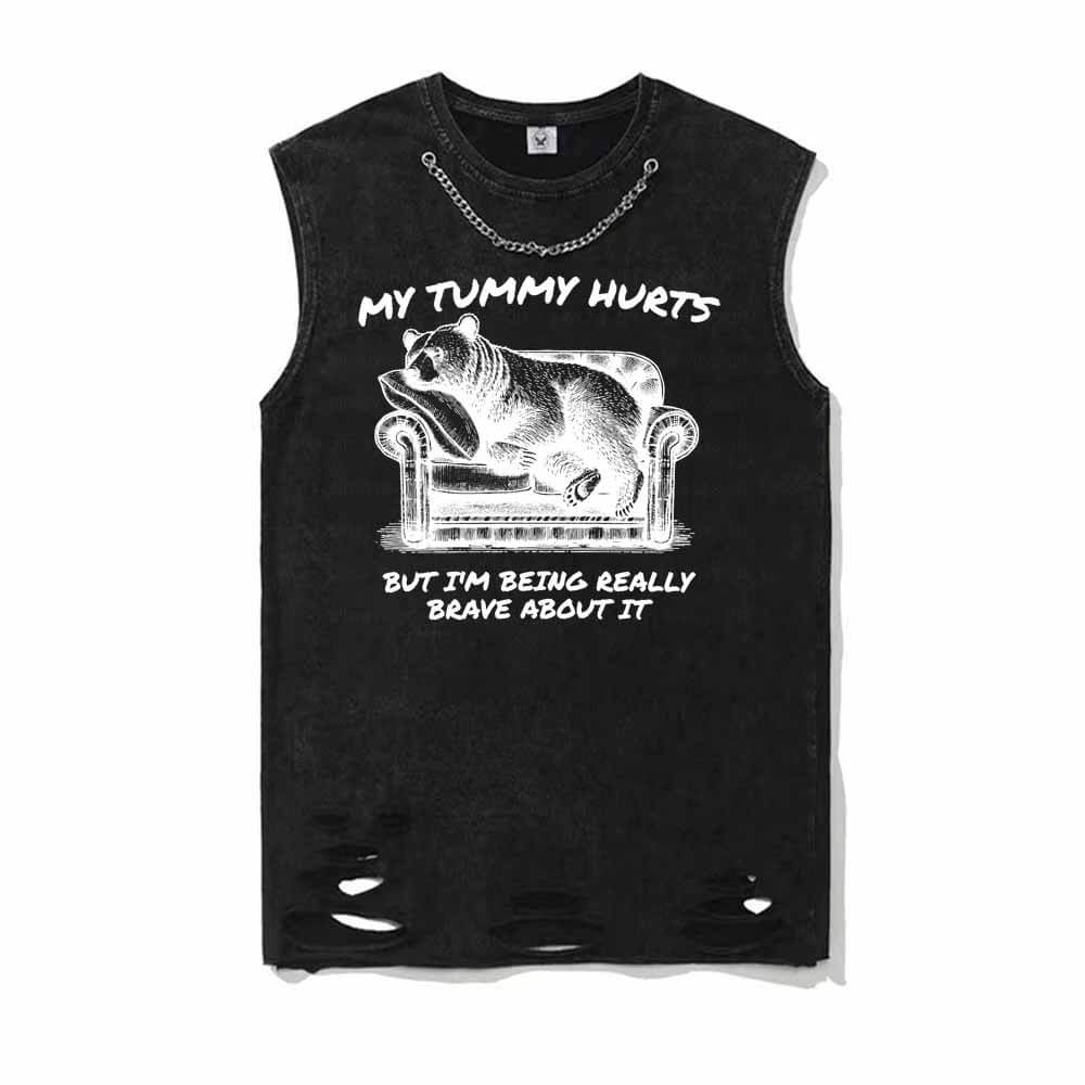 My Tummy Hurts Vintage Washed T-shirt Vest Top | Gthic.com