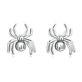 Mysterious Skull Spider Halloween Sterling Silver Earrings