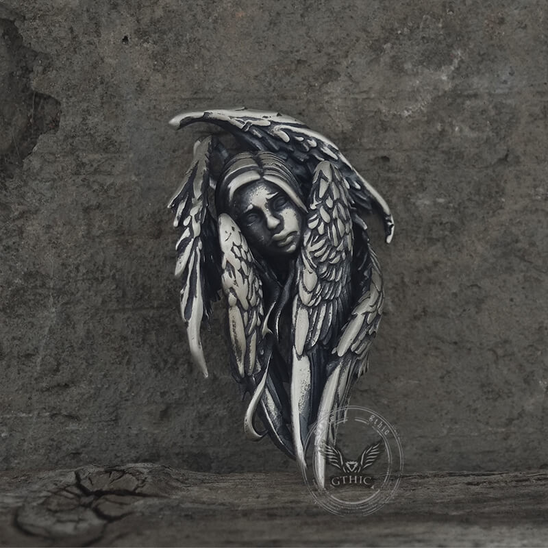 Mystical Witch Angel Sterling Silver Pendant