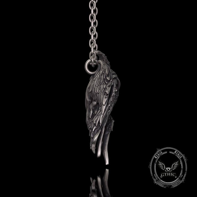 Mystical Witch Angel Sterling Silver Pendant 03 | Gthic.com