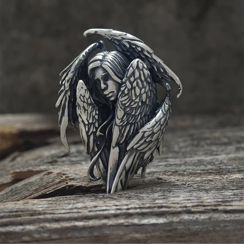 Mystical Witch Angel Sterling Silver Pendant | Gthic.com