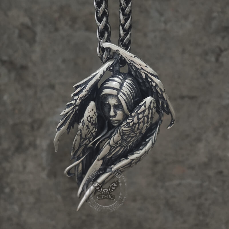 Mystical Witch Angel Sterling Silver Pendant | Gthic.com