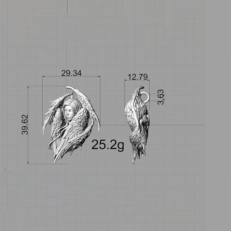 Mystical Witch Angel Sterling Silver Pendant