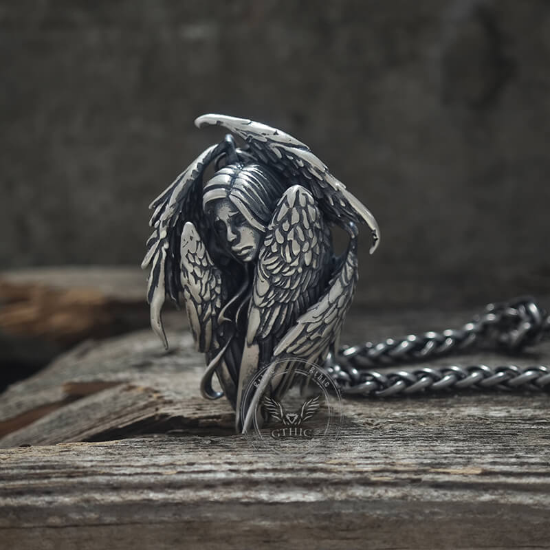 Mystical Witch Angel Sterling Silver Pendant | Gthic.com