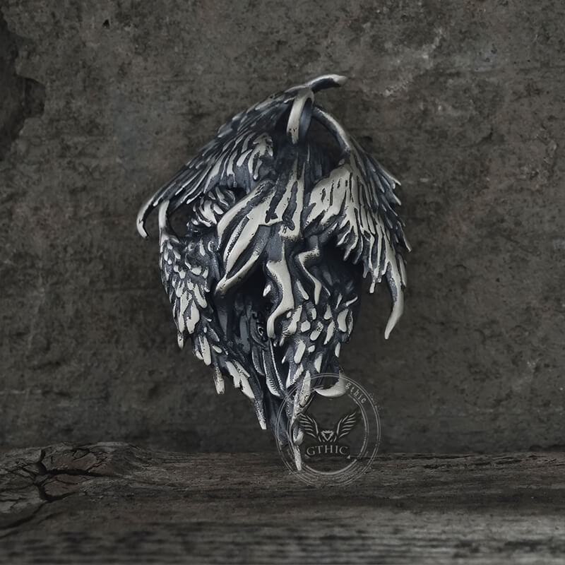 Mystical Witch Angel Sterling Silver Pendant