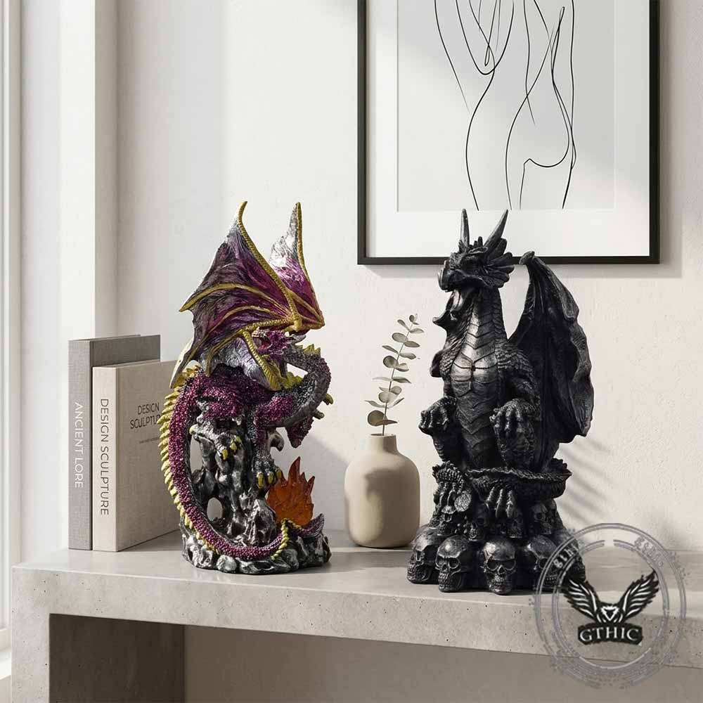 Mythical Dragon Vintage Statue Resin Figurine | Gthic.com