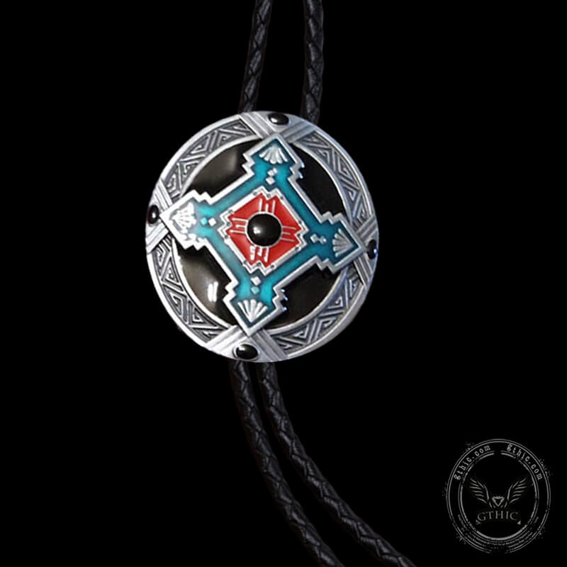 Native Indian Art Alloy Rodeo Bolo Tie
