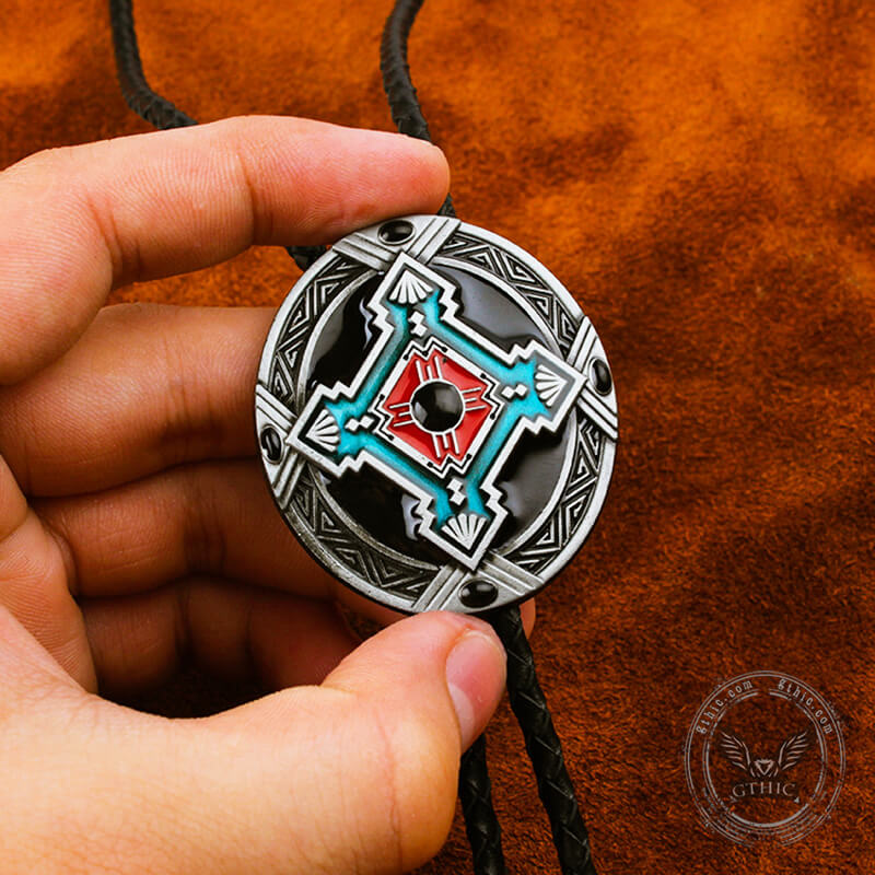 Native Indian Art Alloy Rodeo Bolo Tie