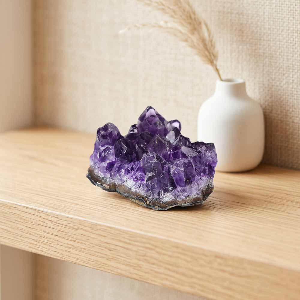 Natural Amethyst Crystal Cluster Home Figurine