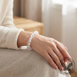 Natural Azeztulite Clear Crystal Beaded Bracelet | Gthic.com