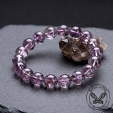 Natural Azeztulite Purple Crystal Beaded Bracelet | Gthic.com