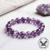 Natural Azeztulite Purple Crystal Beaded Bracelet