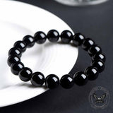 Natural Black Obsidian Crystal Beaded Bracelet