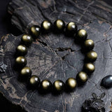 Natural Golden Obsidian Couple's Crystal Beaded Bracelet | Gthic.com