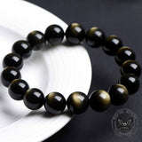 Natural Golden Obsidian Couple's Crystal Beaded Bracelet
