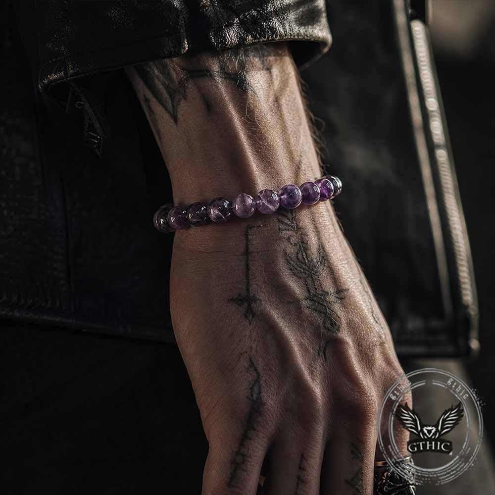 Natural Gradient Dream Purple Crystal Bead Bracelet | Gthic.com