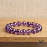 Natural Light Purple Brazilian Crystal Bead Bracelet | Gthic.com
