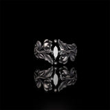 Night Rose Gemstone Sterling Silver Ring | Gthic.com