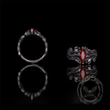 Night Rose Gemstone Sterling Silver Ring | Gthic.com