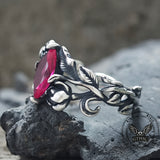 Night Rose Gemstone Sterling Silver Ring