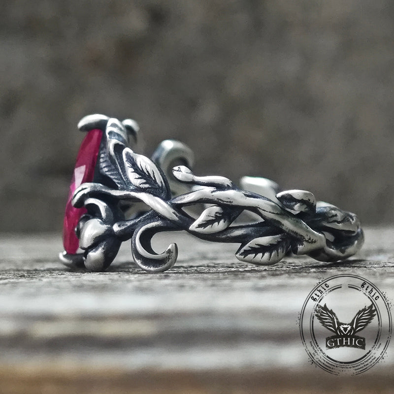 Night Rose Gemstone Sterling Silver Ring | Gthic.com