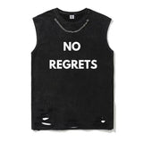 No Regrets Vintage Washed T-shirt Vest Top | Gthic.com