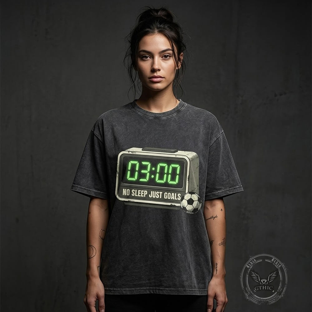 No Sleep Just Goals 3AM Matchwatch Vintage Washed T-shirt | Gthic.com