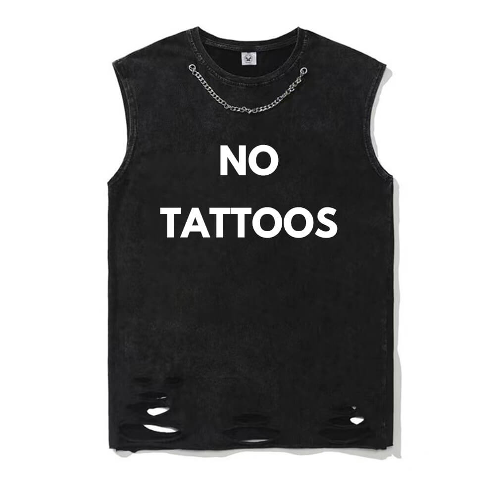 No Tattoos Vintage Washed Cotton Vest Top