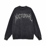 Nocturnal Metal Font Vintage Washed Sweatshirt | Gthic.com