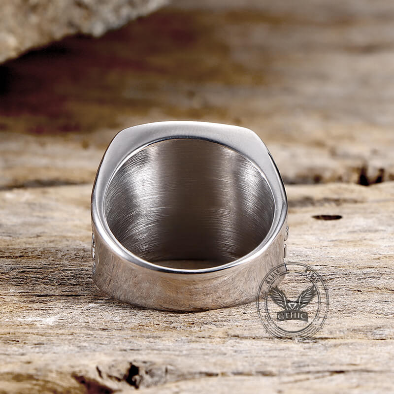 Nordic Anchor Compass Stainless Steel Ring | Gthic.com