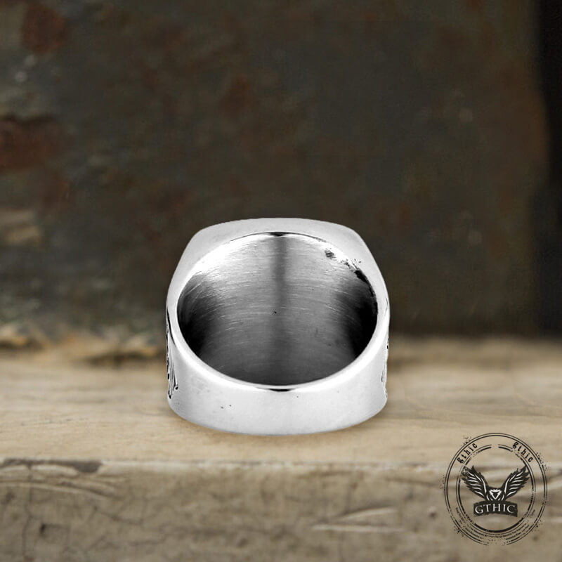 Nordic Anchor Compass Stainless Steel Ring