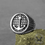 Nordic Anchor Woven Stainless Steel Punk Ring | Gthic.com