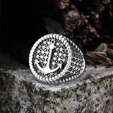 Nordic Anchor Woven Stainless Steel Punk Ring | Gthic.com