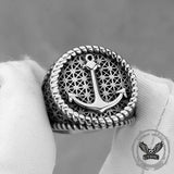 Nordic Anchor Woven Stainless Steel Punk Ring