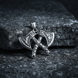Pendentif Viking Axe Nordique en Acier Inoxydable