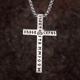 Nordic Celtic Knot Rune Stainless Steel Cross Pendant