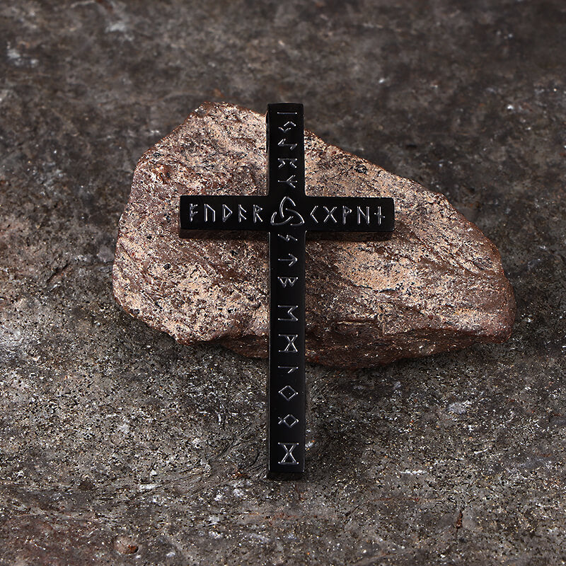 Nordic Celtic Knot Rune Stainless Steel Cross Pendant