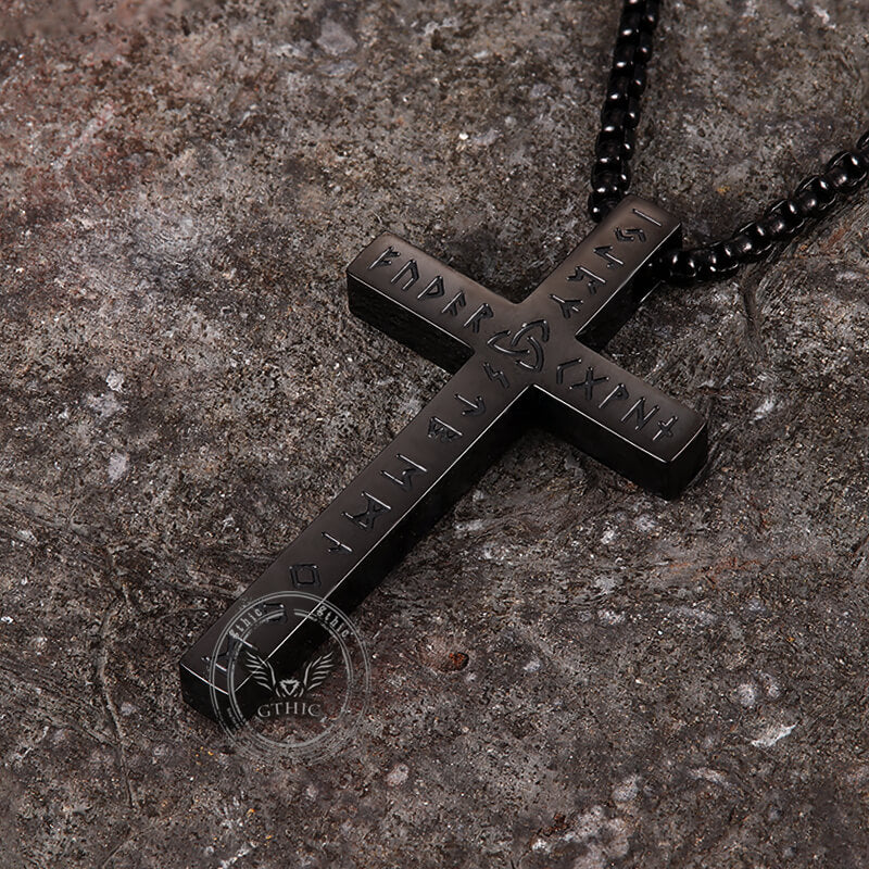 Nordic Celtic Knot Rune Stainless Steel Cross Pendant