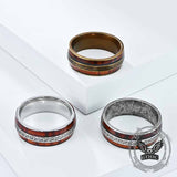 Nordic Celtic Knot Wood Grain Stainless Steel Ring 01 | Gthic.com