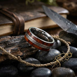 Nordic Celtic Knot Wood Grain Stainless Steel Ring