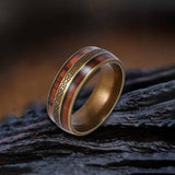 Nordic Celtic Knot Wood Grain Stainless Steel Ring