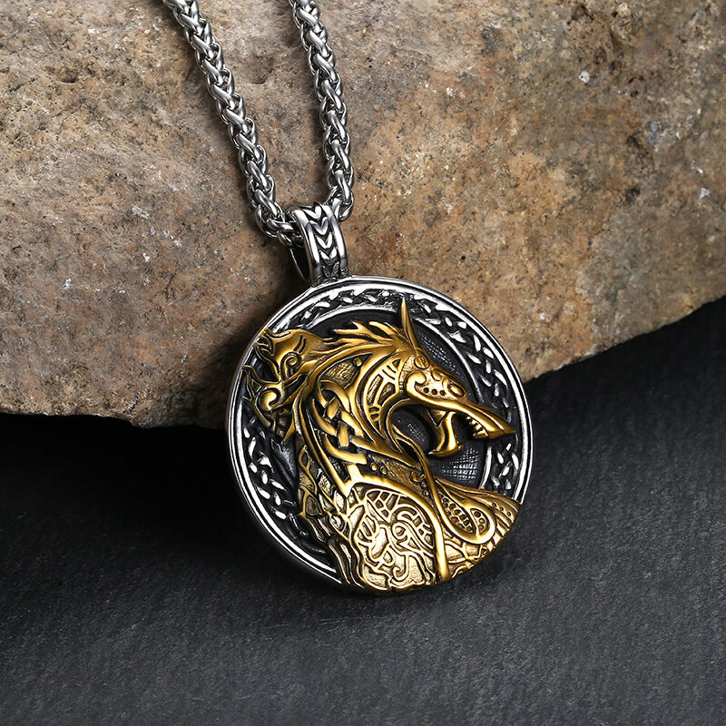 Nordic Dragon Stainless Steel Viking Pendant | Gthic.com