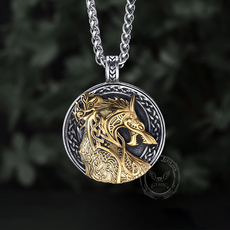 Nordic Dragon Stainless Steel Viking Pendant | Gthic.com