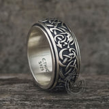 Nordic Dragon Sterling Silver Viking Spinner Ring | Gthic.com