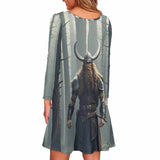 Nordic God of War Double Pocket Casual Dress