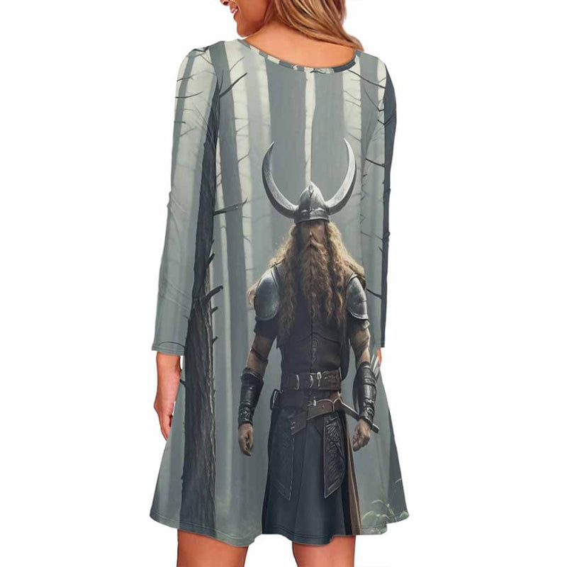 Nordic God of War Double Pocket Casual Dress